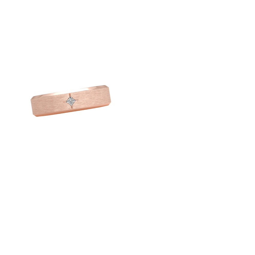 Caspian Diamond 6mm Wedding Ring Rose Gold 18k Wedding Band