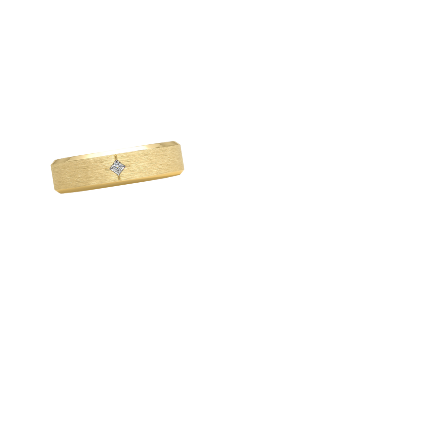 Caspian Diamond 6mm Wedding Ring Yellow Gold 18k Wedding Band