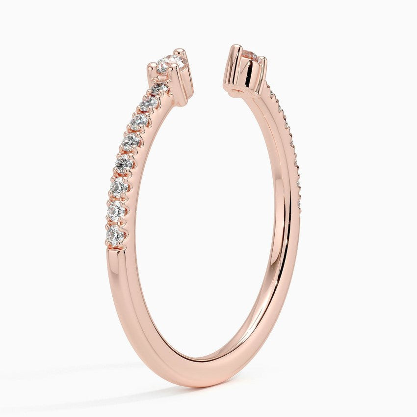 Rowan Diamond Open Ring Rose Gold 18k Wedding Band