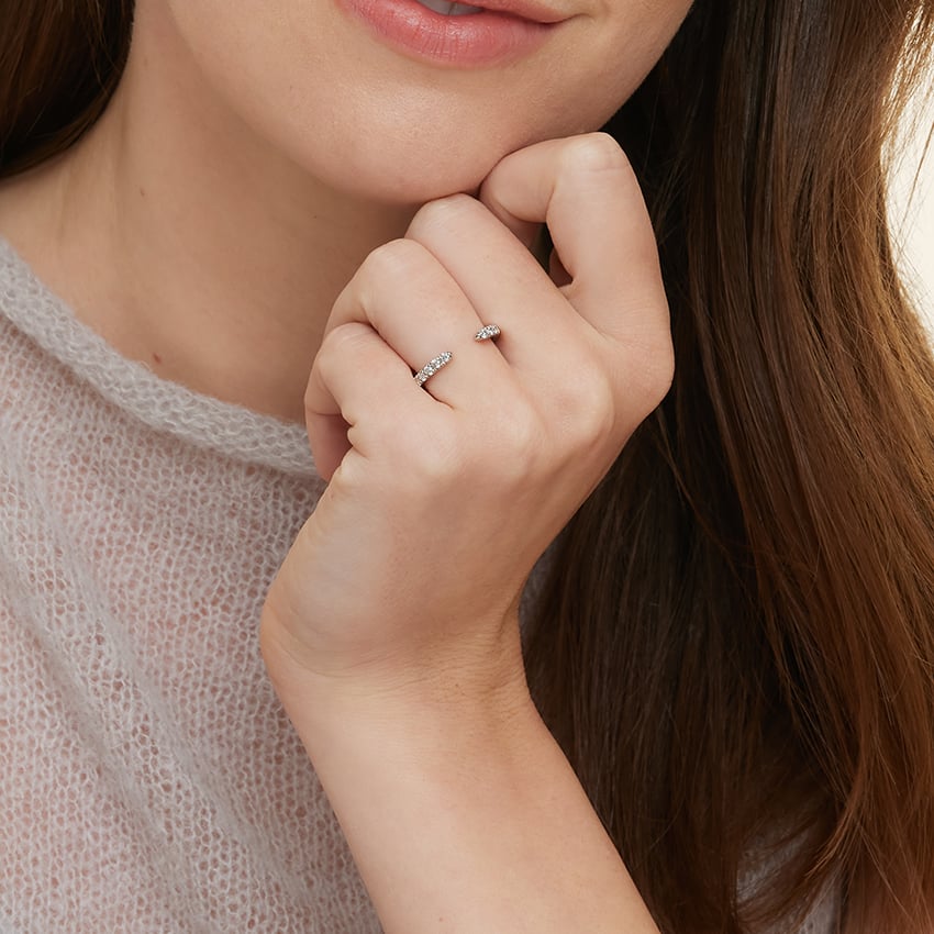 Sienna Three-Quarter Coverage Open Lab Diamond Ring (1/2 ct. tw.) White Gold 18k Wedding Band