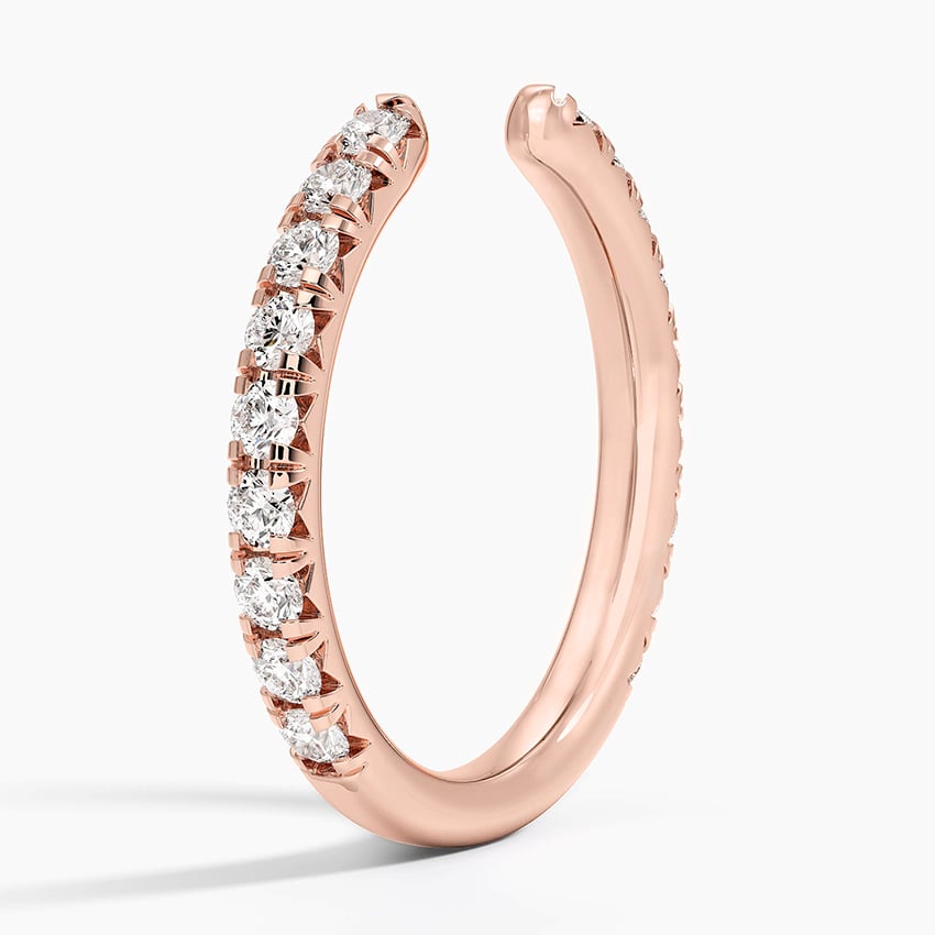 Sienna Three-Quarter Coverage Diamond Open Ring (1/2 ct. tw.) Rose Gold 18k Wedding Band