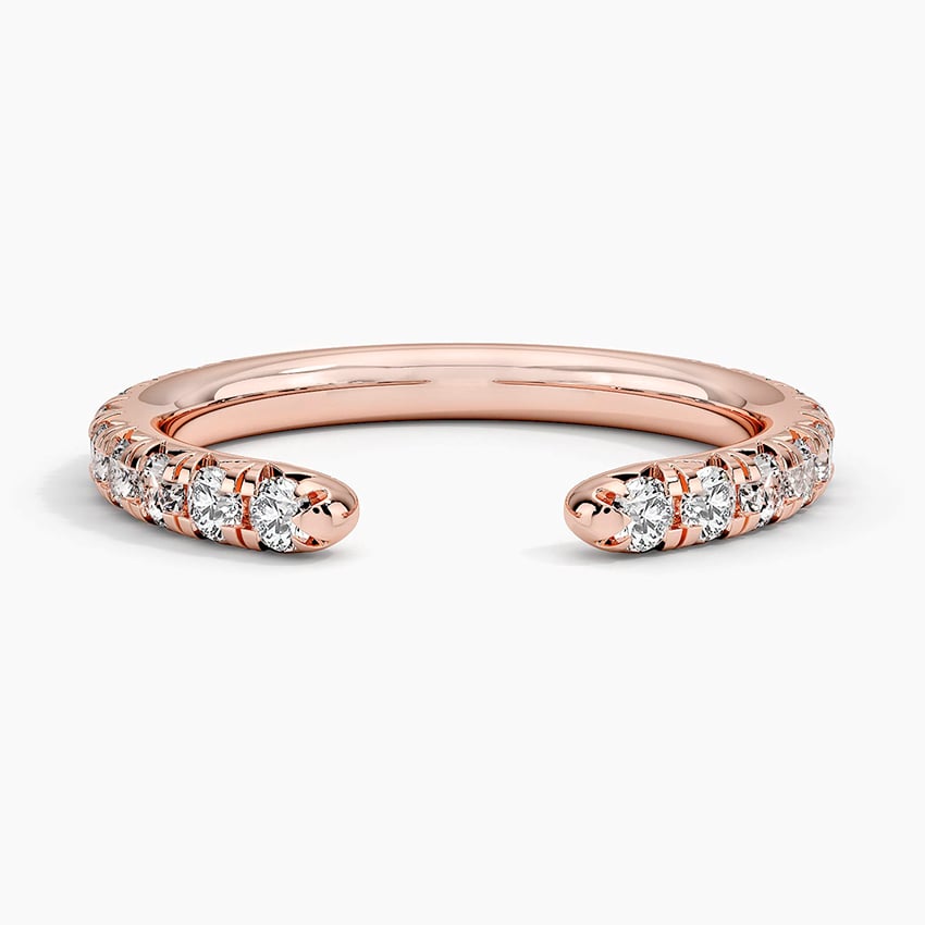 Sienna Three-Quarter Coverage Diamond Open Ring (1/2 ct. tw.) Rose Gold 18k Wedding Band