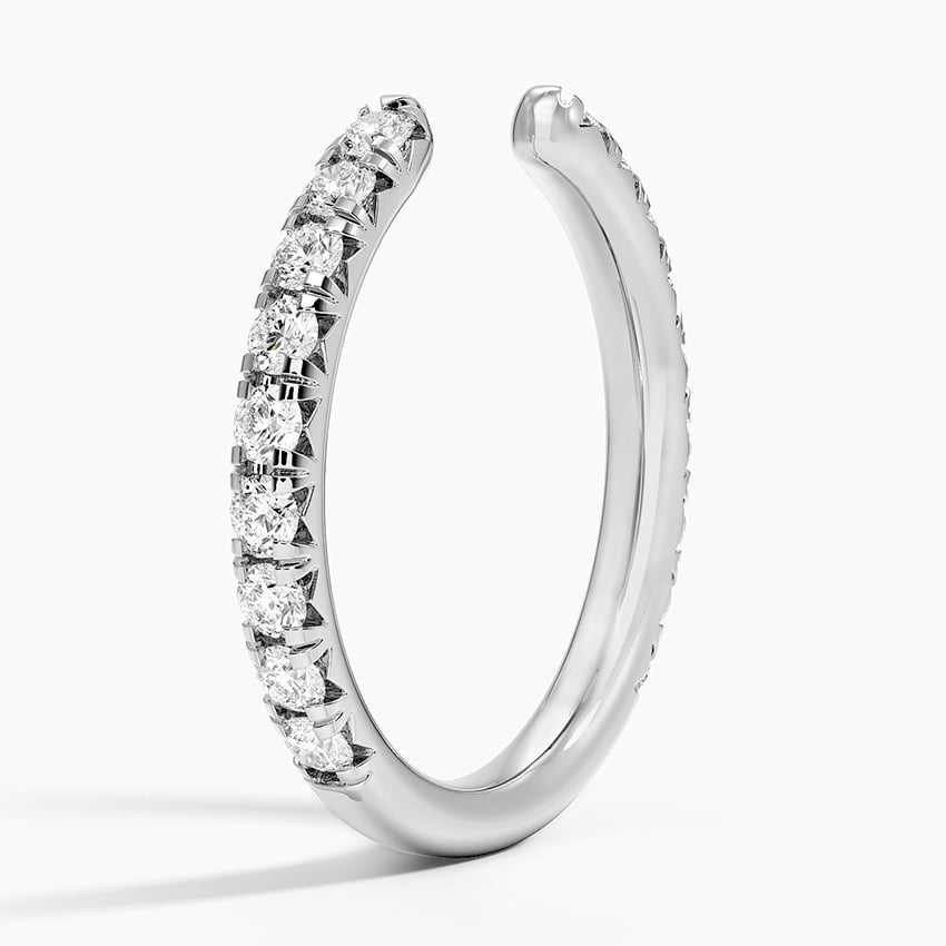 Sienna Three-Quarter Coverage Open Lab Diamond Ring (1/2 ct. tw.) Platinum Wedding Band