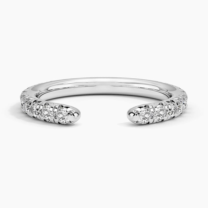 Sienna Three-Quarter Coverage Diamond Open Ring (1/2 ct. tw.) Platinum Wedding Band