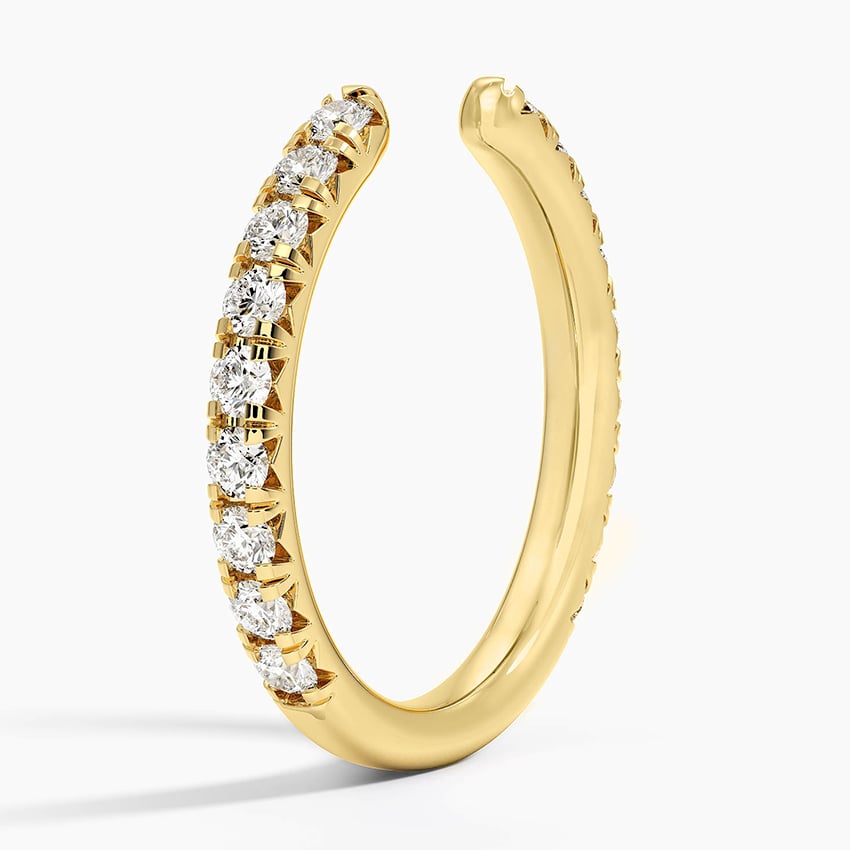 Sienna Three-Quarter Coverage Open Lab Diamond Ring (1/2 ct. tw.) Yellow Gold 18k Wedding Band
