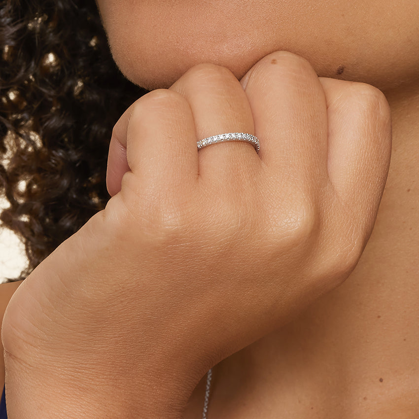 Bliss Three-Quarter Coverage Diamond Ring (1/3 ct. tw.) Platinum Wedding Band