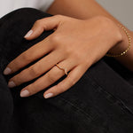 Petal Contour Diamond Ring Rose Gold 18k Wedding Band