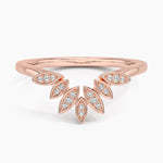 Petal Contour Diamond Ring Rose Gold 18k Wedding Band