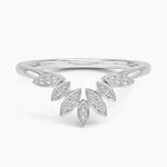 Petal Contour Diamond Ring Platinum Wedding Band