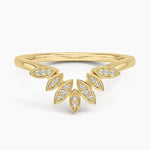 Petal Contour Diamond Ring Yellow Gold 18k Wedding Band