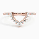Luxe Elongated Lunette Diamond Ring (1/4 ct. tw.) Rose Gold 18k Wedding Band