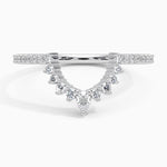 Luxe Elongated Lunette Diamond Ring (1/4 ct. tw.) Platinum Wedding Band