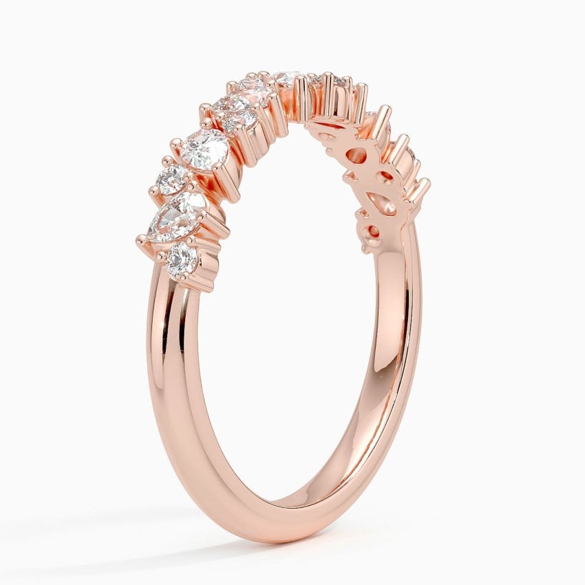 Olivetta Half Coverage Diamond Ring Rose Gold 18k Wedding Band