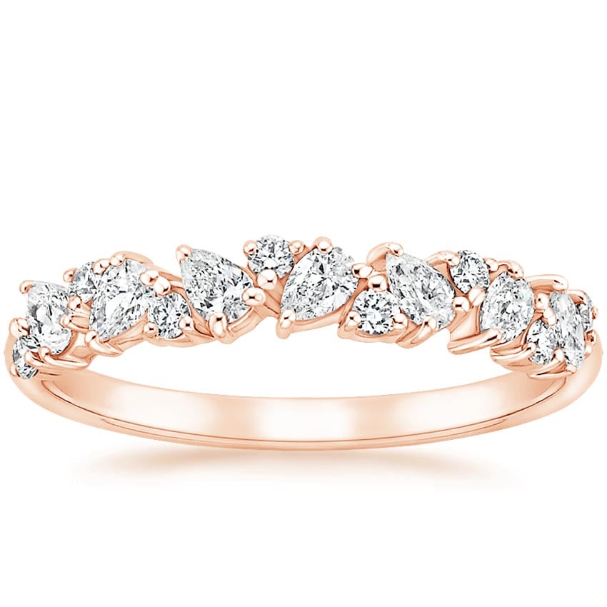 Olivetta Half Coverage Diamond Ring Rose Gold 18k Wedding Band