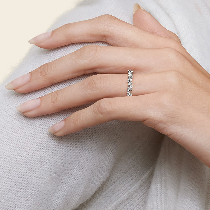 Olivetta Half Coverage Diamond Ring Platinum Wedding Band