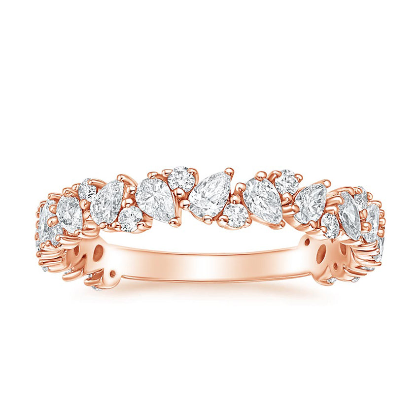 Olivetta Three-Quarter Coverage Diamond Ring Rose Gold 18k Wedding Band