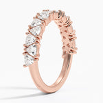 Trillion Cut Lab Diamond Ring Rose Gold 18k Wedding Band