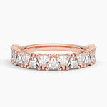 Trillion Cut Lab Diamond Ring Rose Gold 18k Wedding Band
