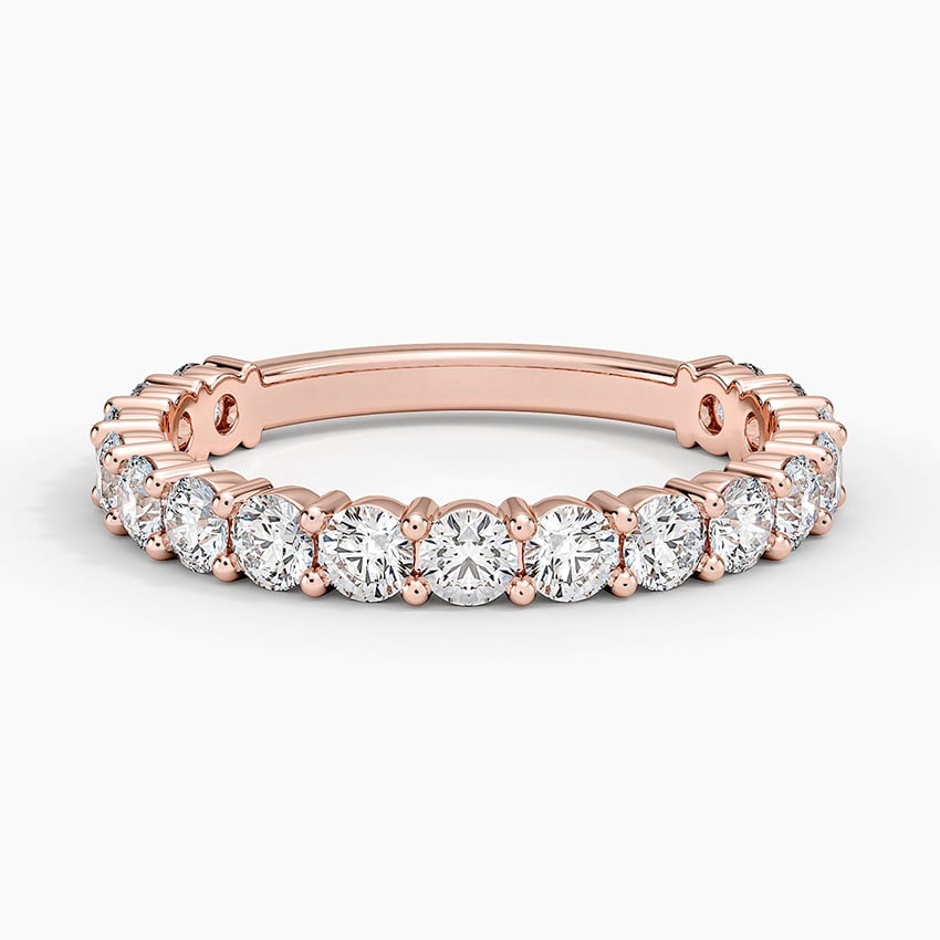 Round Three-Quarter Coverage Lab Diamond Ring (7/8 ct. tw.) Rose Gold 18k Wedding Band