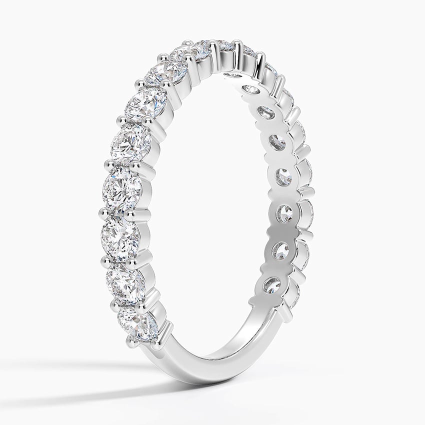 Round Three-Quarter Coverage Lab Diamond Ring (7/8 ct. tw.) Platinum Wedding Band