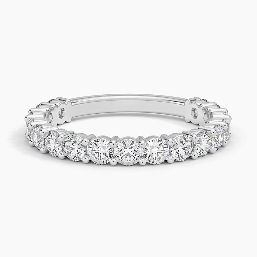 Round Three-Quarter Coverage Lab Diamond Ring (7/8 ct. tw.) Platinum Wedding Band