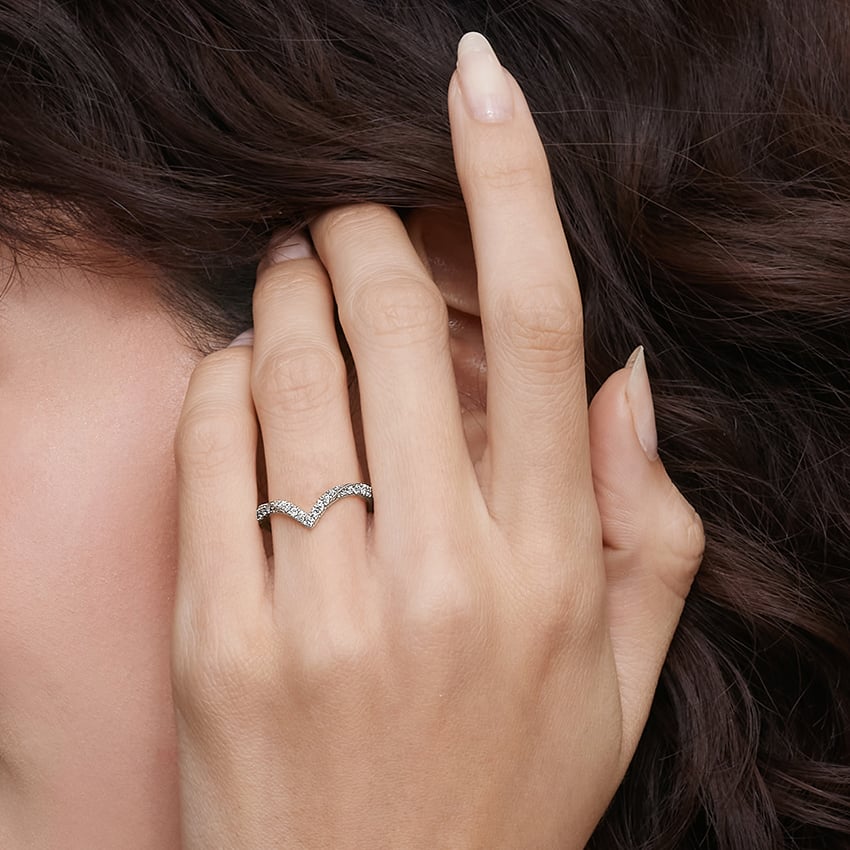 Elongated Chiara Diamond Ring (1/3 ct. tw.) Platinum Wedding Band