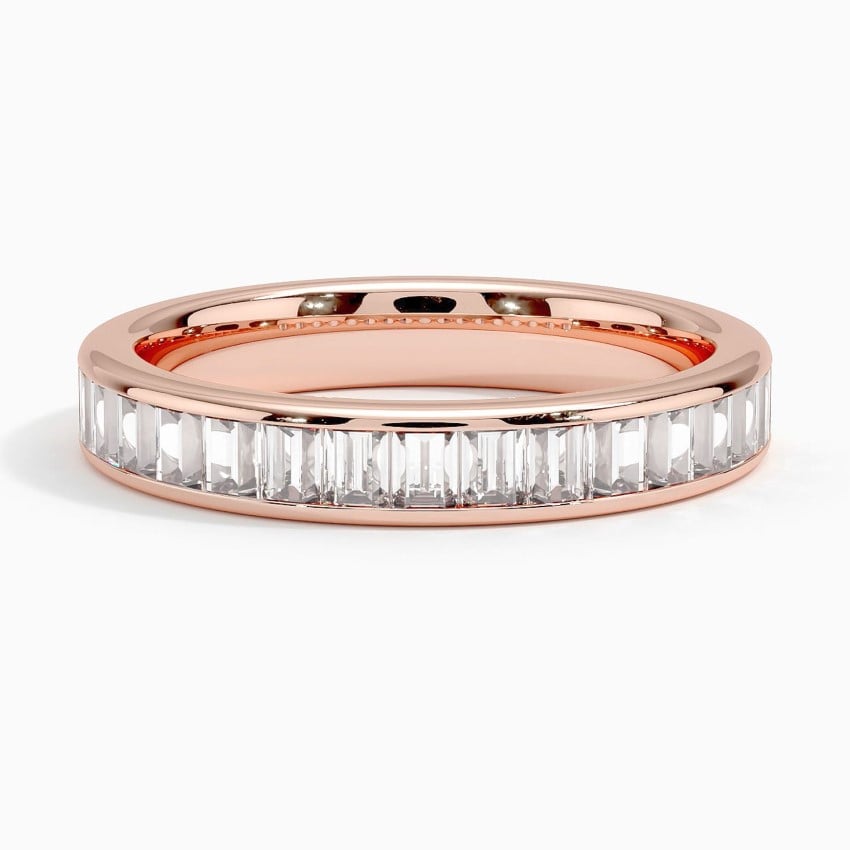 Channel Set Baguette Diamond Ring (1 ct. tw.) Rose Gold 18k Wedding Band