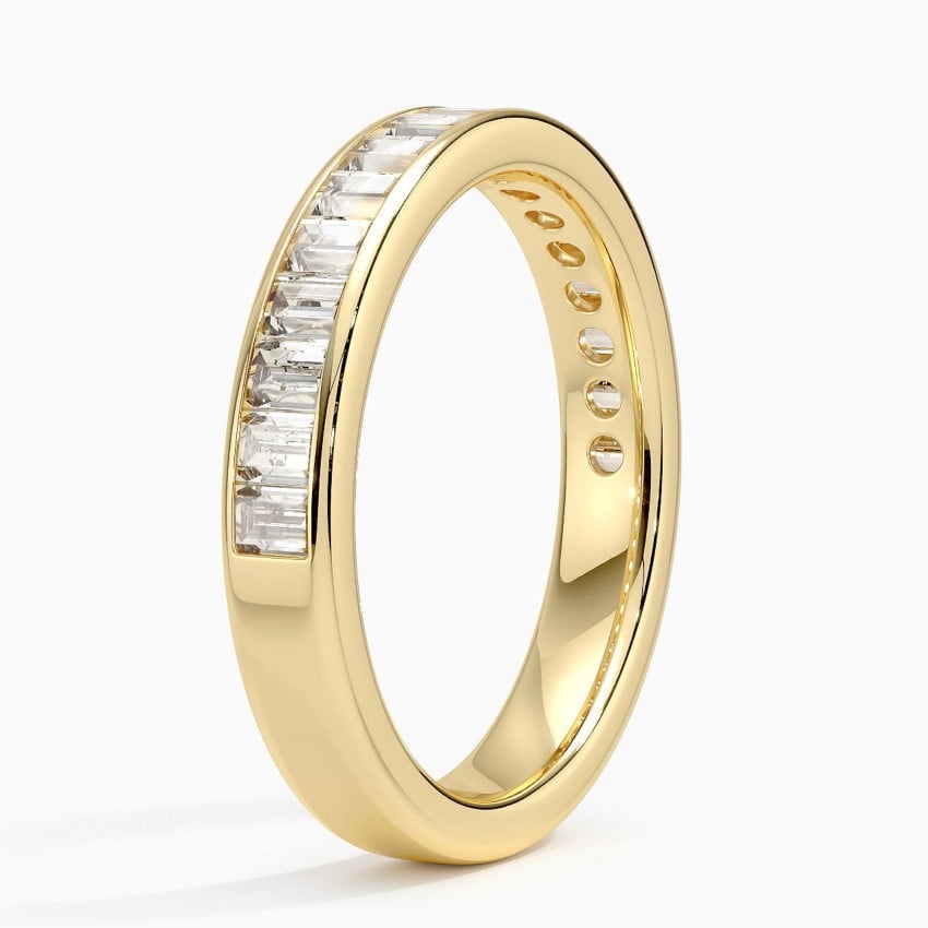 Channel Set Baguette Diamond Ring (1 ct. tw.) Yellow Gold 18k Wedding Band