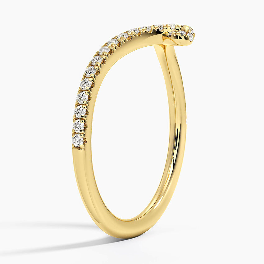 Entwined Contour Diamond Ring (1/5 ct. tw.) Yellow Gold 18k Wedding Band
