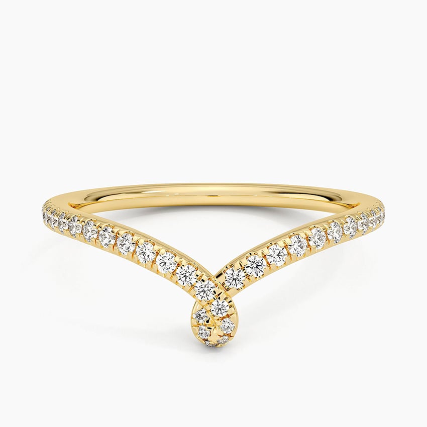 Entwined Contour Diamond Ring (1/5 ct. tw.) Yellow Gold 18k Wedding Band