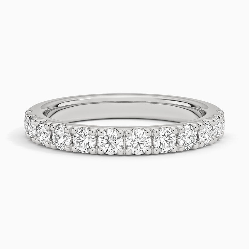 Poetica Scalloped Pavé Diamond Ring (1/2 ct. tw.) Platinum Wedding Band