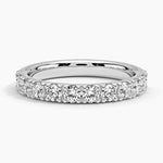 Lyric Scalloped Pavé Diamond Ring Platinum Wedding Band