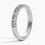 Lyric Scalloped Pavé Diamond Ring Platinum Wedding Band