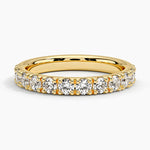 Lyric Scalloped Pavé Diamond Ring Yellow Gold 18k Wedding Band