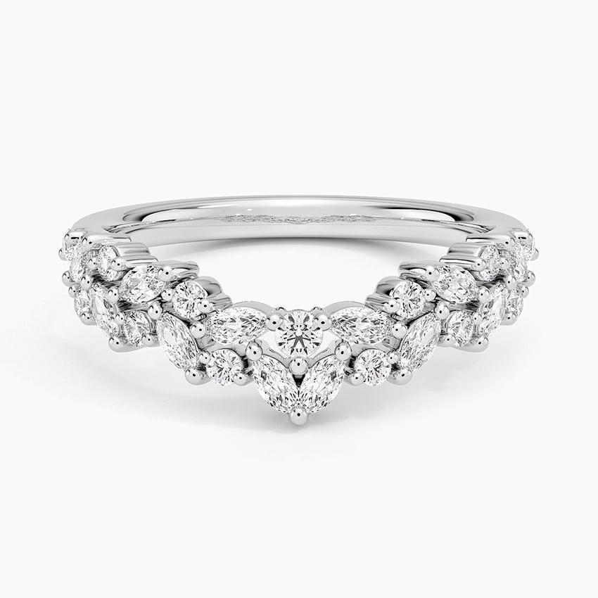 Jardiniere Diamond Contour Ring (1/2 ct. tw.) Platinum Wedding Band