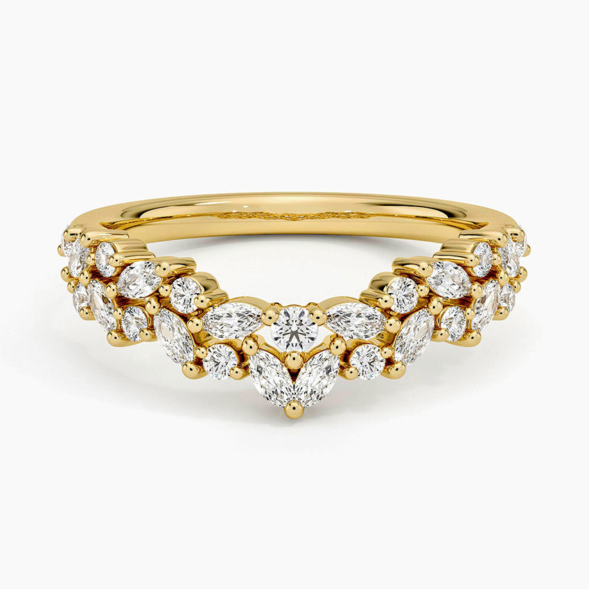 Jardiniere Diamond Contour Ring (1/2 ct. tw.) Yellow Gold 18k Wedding Band