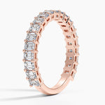 Emerald Three-Quarter Coverage Lab Diamond Ring (1 1/2 ct. tw.) Rose Gold 18k Wedding Band