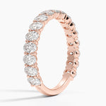 Oval Three-Quarter Coverage Lab Diamond Ring (1 1/2 ct. tw.) Rose Gold 18k Wedding Band