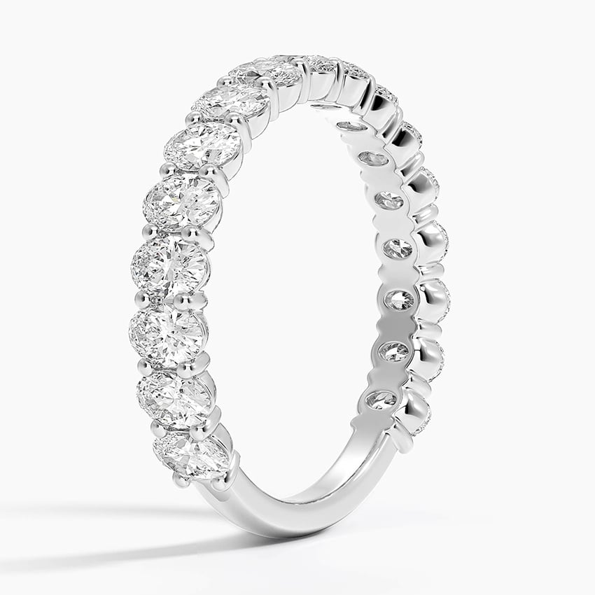 Oval Three-Quarter Coverage Lab Diamond Ring (1 1/2 ct. tw.) Platinum Wedding Band