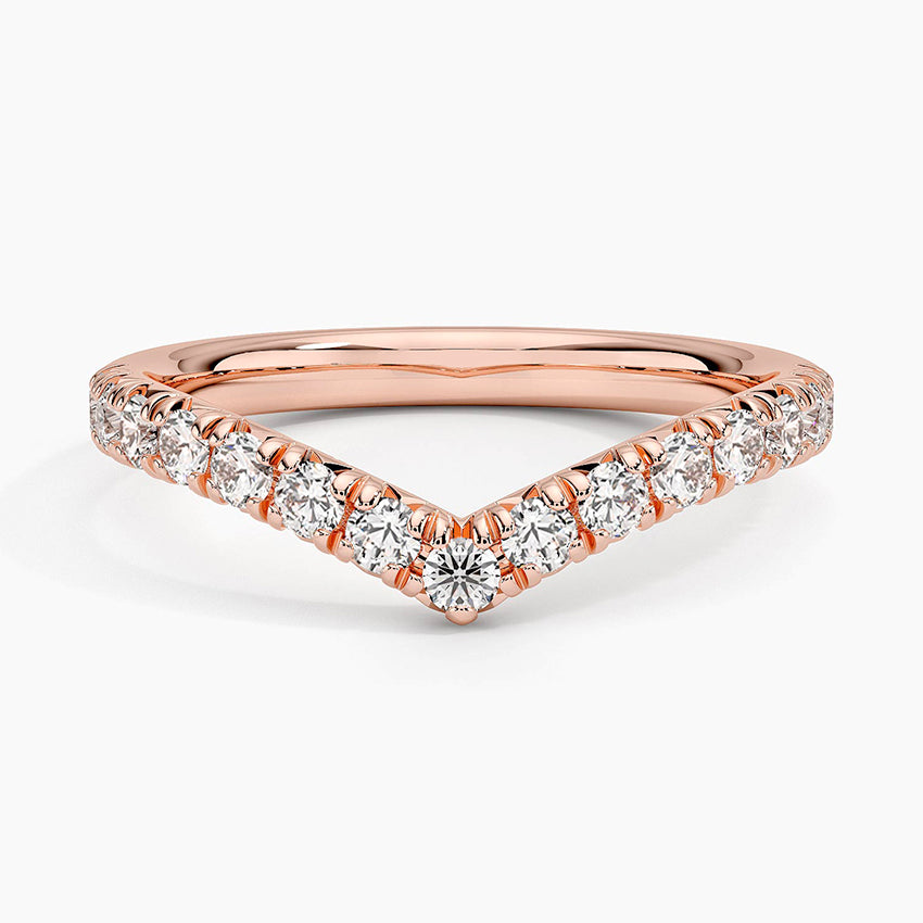 Sienna Contour Diamond Ring Rose Gold 18k Wedding Band