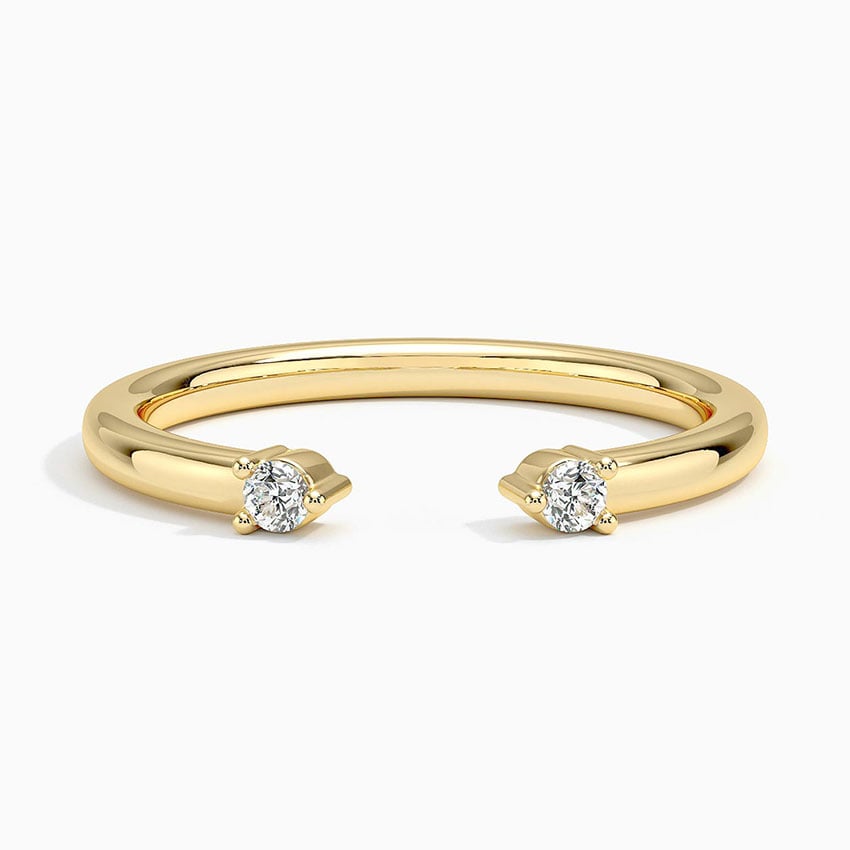 Wren Diamond Open Ring Yellow Gold 18k Wedding Band