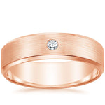 Borealis Diamond 6mm Wedding Ring Rose Gold 18k Wedding Band