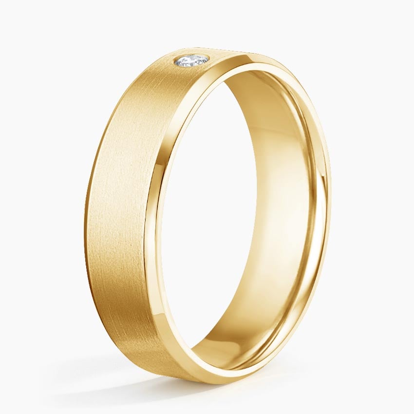 Borealis Diamond 6mm Wedding Ring Yellow Gold 18k Wedding Band