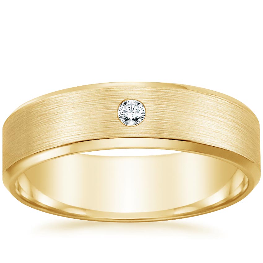 Borealis Diamond 6mm Wedding Ring Yellow Gold 18k Wedding Band