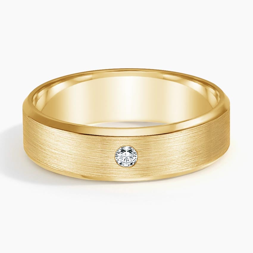 Borealis Diamond 6mm Wedding Ring Yellow Gold 18k Wedding Band