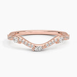 Luxe Willow Curved Diamond Ring Rose Gold 18k Wedding Band