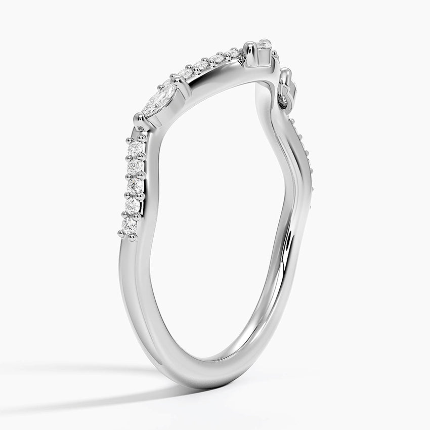 Luxe Willow Curved Diamond Ring Platinum Wedding Band