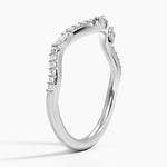 Luxe Willow Curved Diamond Ring Platinum Wedding Band