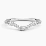 Luxe Willow Curved Diamond Ring Platinum Wedding Band