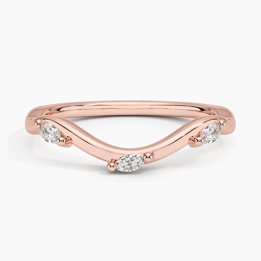 Willow Contour Diamond Ring Rose Gold 18k Wedding Band